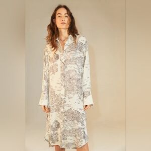 H&M Landscape Shirt Satin Dress